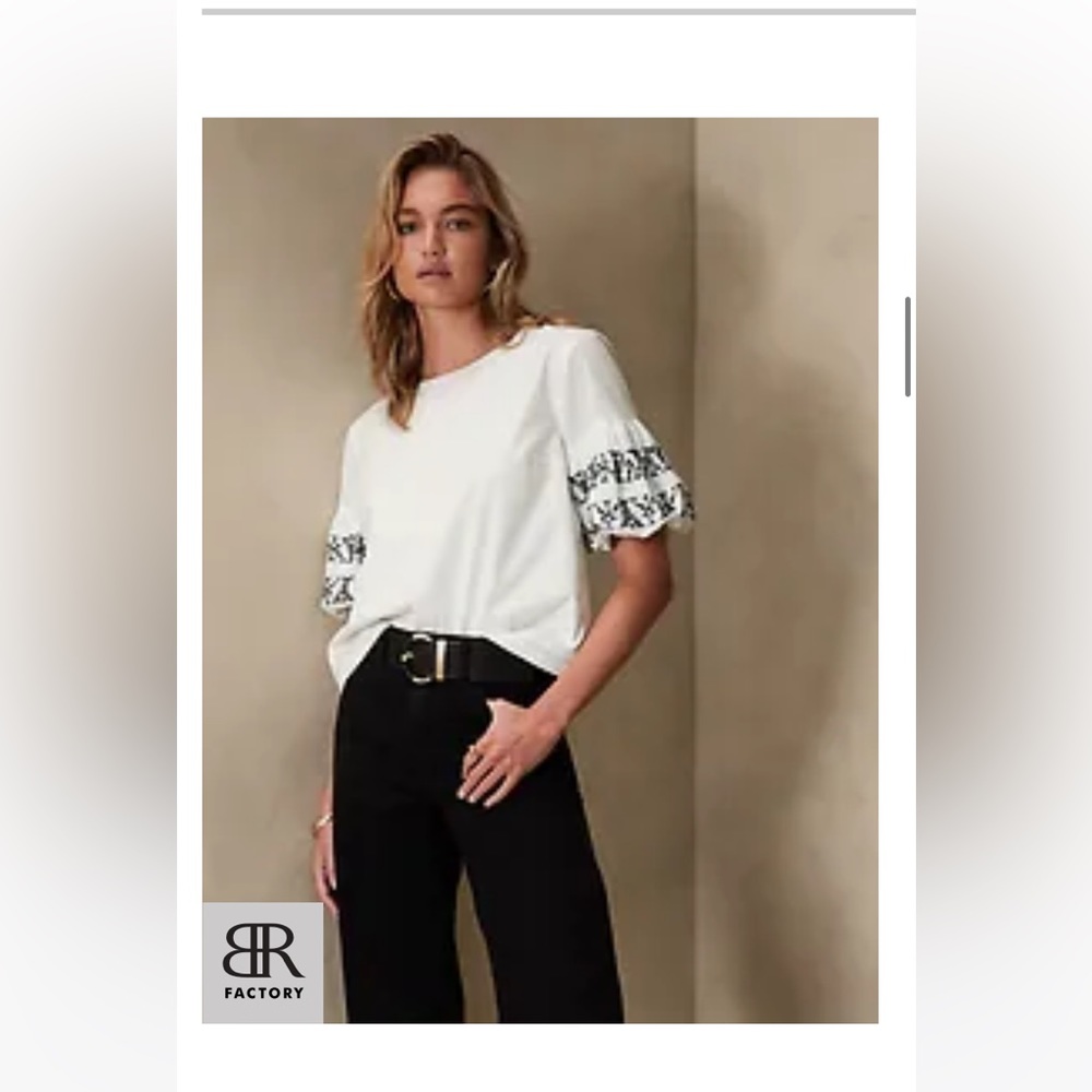 Banana Republic Factory | Embroidered-Sleeve Top